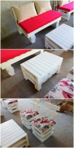 Pallet Couch, Table and Chairs