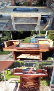 Recycled Pallet BBQ Grill Table