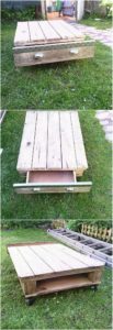 Recycled Pallet Table with Drawer