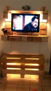 Pallet Wall LED Holder and Media Shelf
