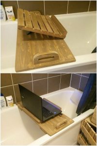 Pallet Laptop Holder for Washroom