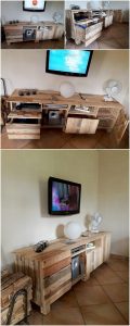 Pallet Media Table Cabinet