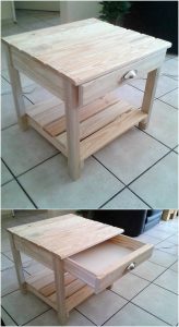 Pallet Table with Drawer