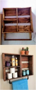 Pallet Bathroom Shelf or Towel Rack