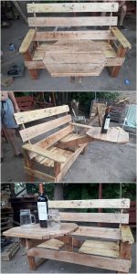 Pallet Bench with Center Table