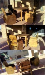 Pallet Chairs and Table
