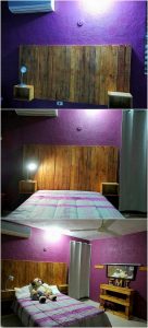 Pallet Headboard with Lights