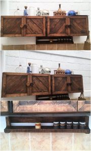 Pallet Kitchen Cabinets and Wall Shelf