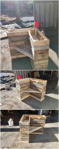 Pallet Seat with Planter