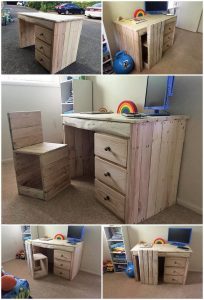 Pallet Study Table and Chair for Kids