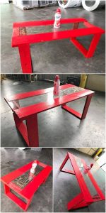 Pallet Table with Glass Top