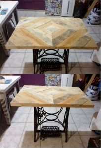 Pallet Table with Metal Legs
