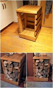 Pallet Table with Wood Storage