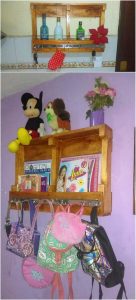 Pallet Wall Shelf or Coat Rack