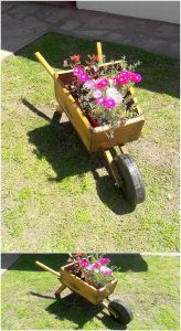Pallet Wheel Barrow Planter