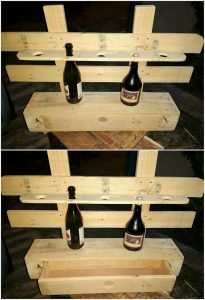 Pallet Wine Rack with Storage Drawer