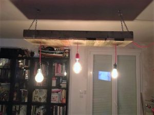 Recycled Pallet Chandelier