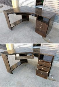 Pallet Office or Study Table with Drawers