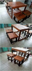 Wood Pallet Table and Stools