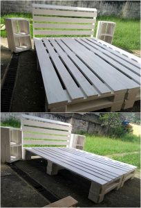 Pallet Bed Frame with Side Tables