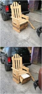 Pallet Chair with Storage Drawer
