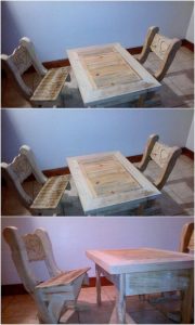 Pallet Chairs and Table