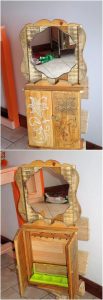Pallet Dressing Table with Cabinet