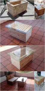 Pallet Glass Top Coffee Table