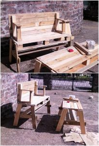 Pallet Outdoor Bench and Table