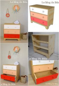 Pallet Side Table with Drawers