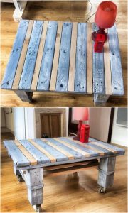 Pallet Table on Wheels