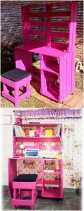 Pallet Kids Study Table and Stool