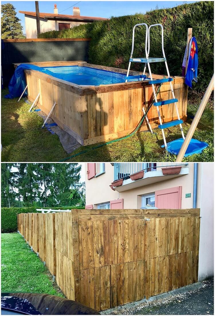 Pallet Swimming Pool and Wall