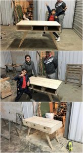 Pallet Table with Drawers