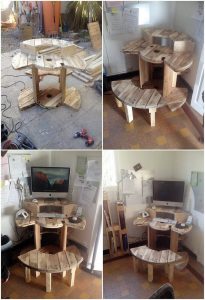 Pallet Computer or Office Table and Bench