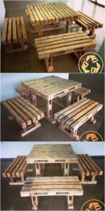 Pallet Table and Benches