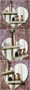 Heart Shape Pallet Wall Shelf