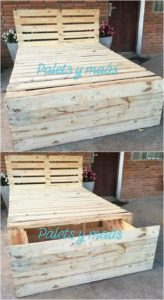 Pallet Bed with Storage Drawer
