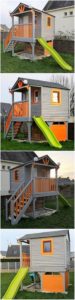 Pallet Playhouse with Slide