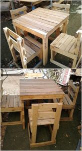 Pallet Table and Chairs