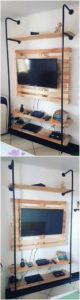 Pallet Wall LED Holder and Media Cabinet