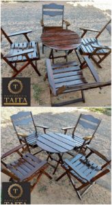 Round Top Pallet Table and Chairs
