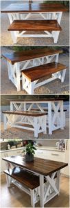Pallet Dining Table and Benches