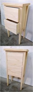 Pallet Side Table with Drawers