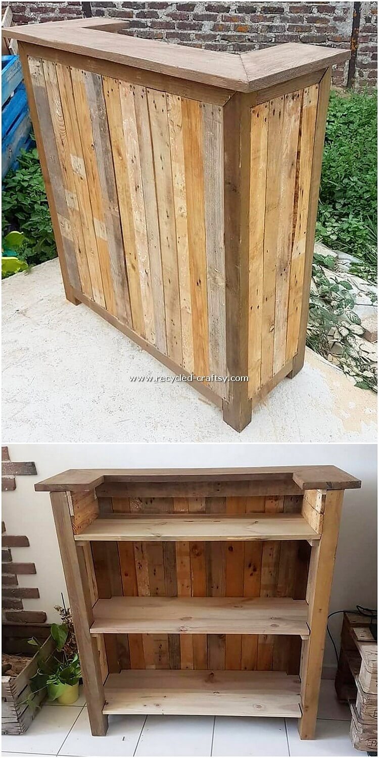 Pallet Wood Counter Table