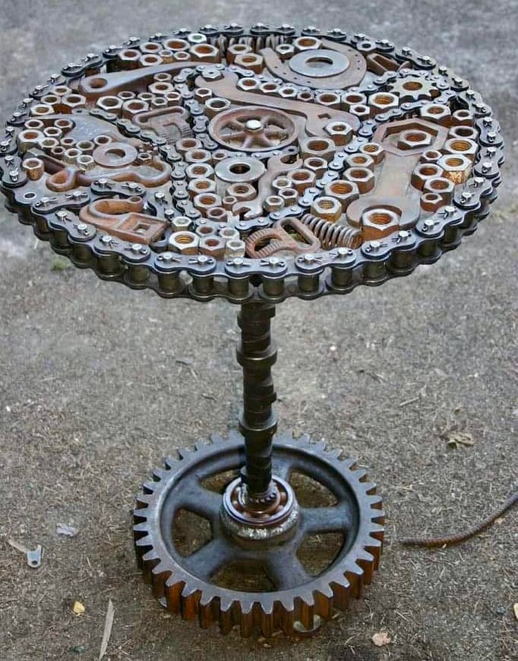 Recycled Metal Scrape Table