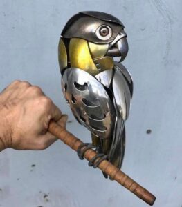 Spoons and Forks Recycled Parrot