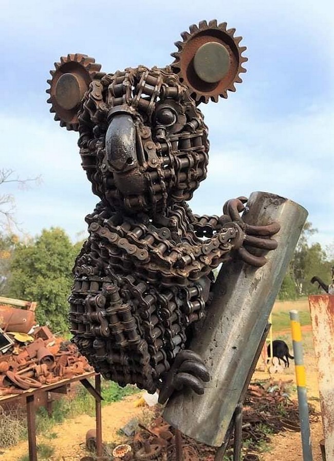Recycled Metal Scrape Panda