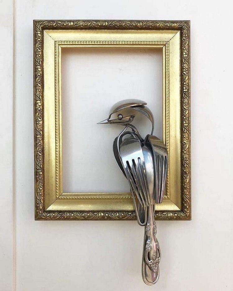 Recycled Spoons and Forks Art (15)