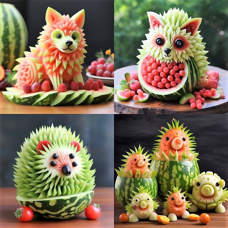 Animal Crafts Made with Genius Fruit Cuttings (2)